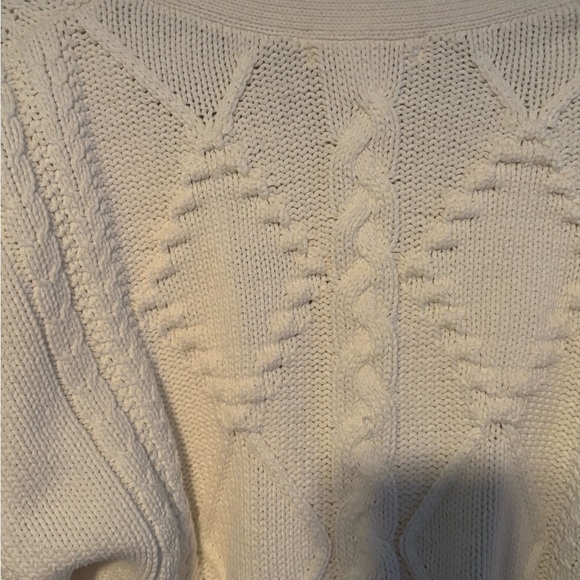 Joe Fresh Jillian Harris Curl Up Cable Knit Cardigan Cream White Small - Picture 6 of 6